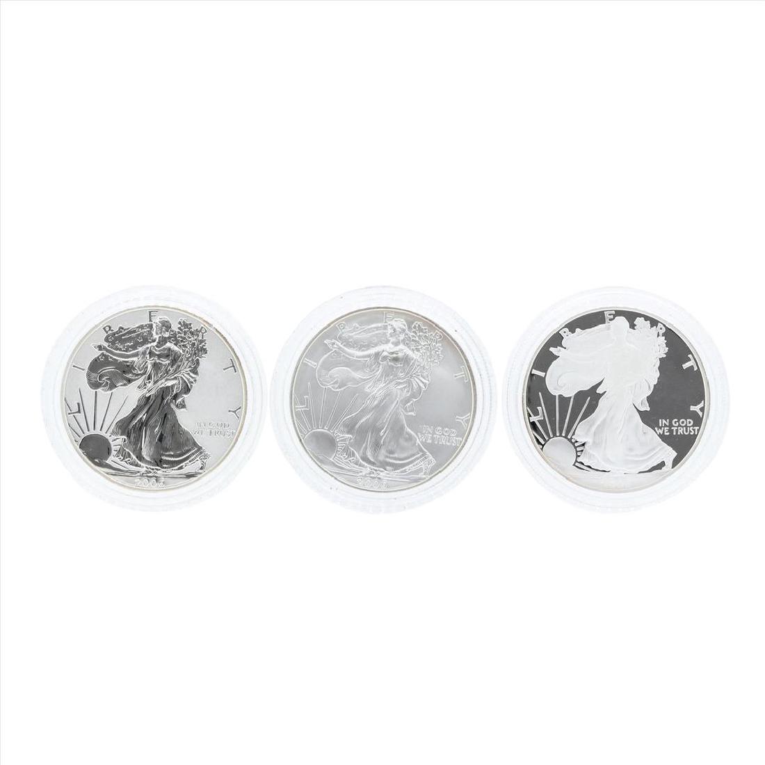 2006 (3) Coin $1 American Silver Eagle 20th Anniversary: One 2006 (3) Coin $1 American Silver Eagle 20th Anniversary Silver Coin Set.