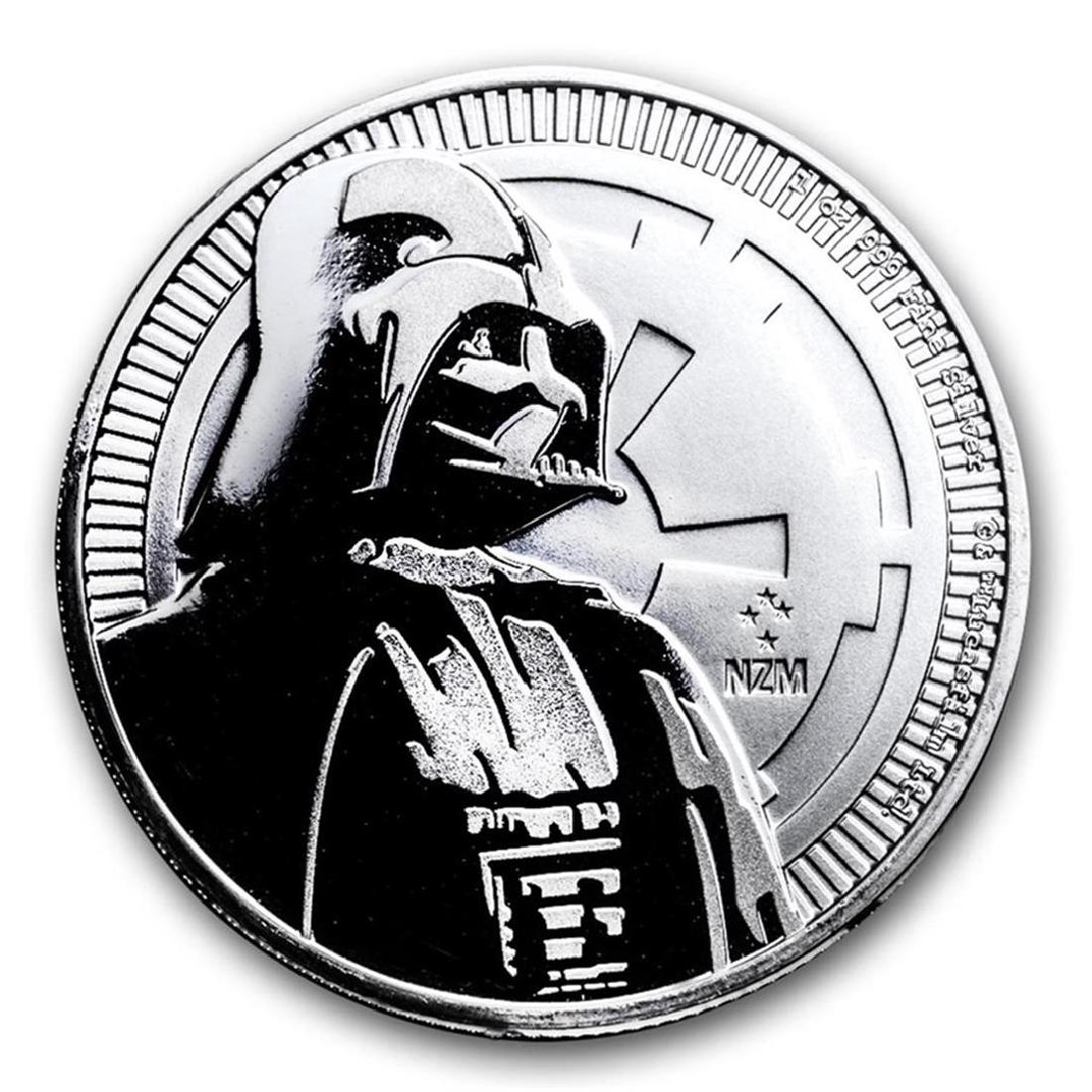 2017 Niue $2 Star Wars Darth Vader Silver Coin: One 2017 Niue $2 Star Wars Darth Vader Silver Coin.