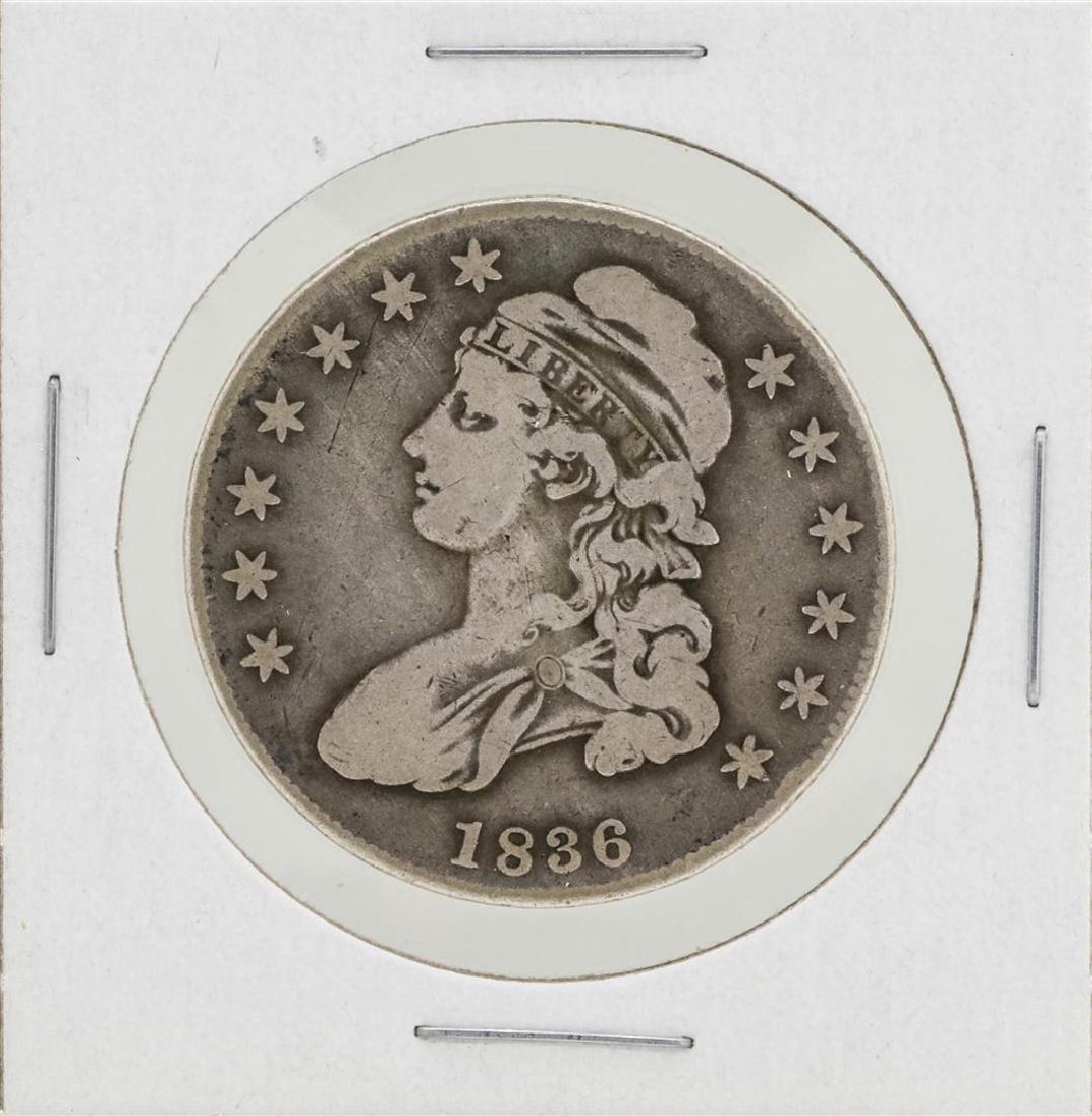 1836 Capped Bust Half Dollar Coin: One 1836 Capped Bust Half Dollar Coin.