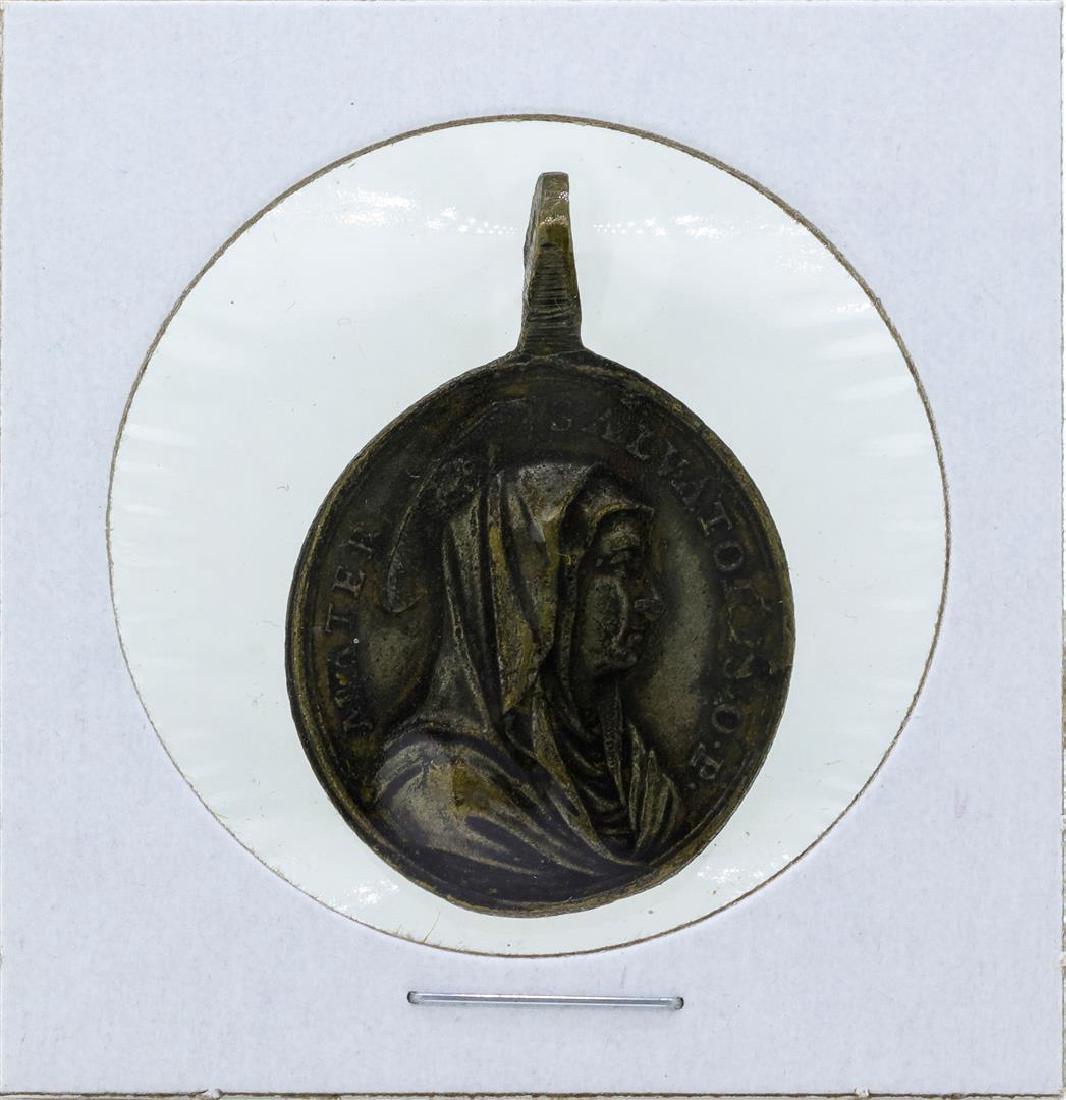 Circa 1750 France Catholic Religious Medal Saint: One Circa 1750 France Catholic Religious Medal Saint Liborius Mary.