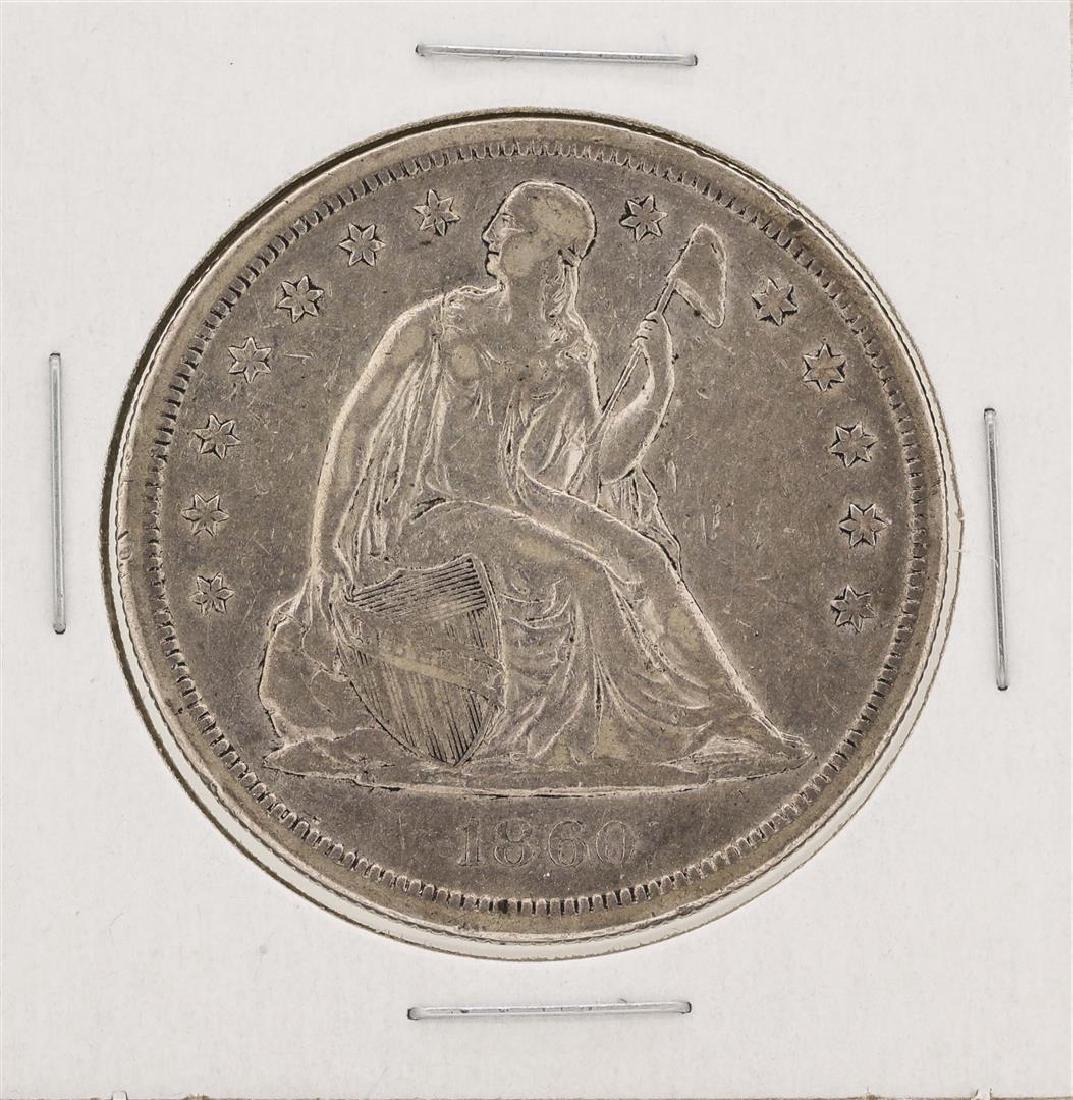 1860-O $1 Seated Liberty Silver Dollar Coin: One 1860-O $1 Seated Liberty Silver Dollar Coin.