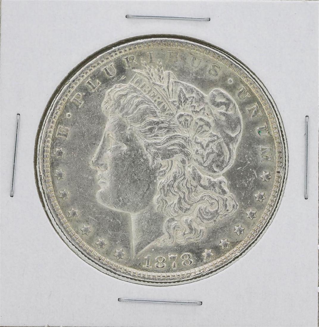 1878 $1 Morgan Silver Dollar Coin: One 1878 $1 Morgan Silver Dollar Coin.