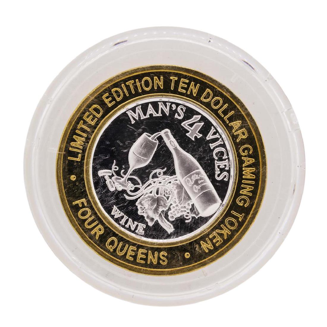 .999 Silver Four Queens Hotel & Casino Las Vegas, NV: One .999 Silver Four Queens Hotel & Casino Las Vegas, NV $10 Limited Edition Gaming Token.