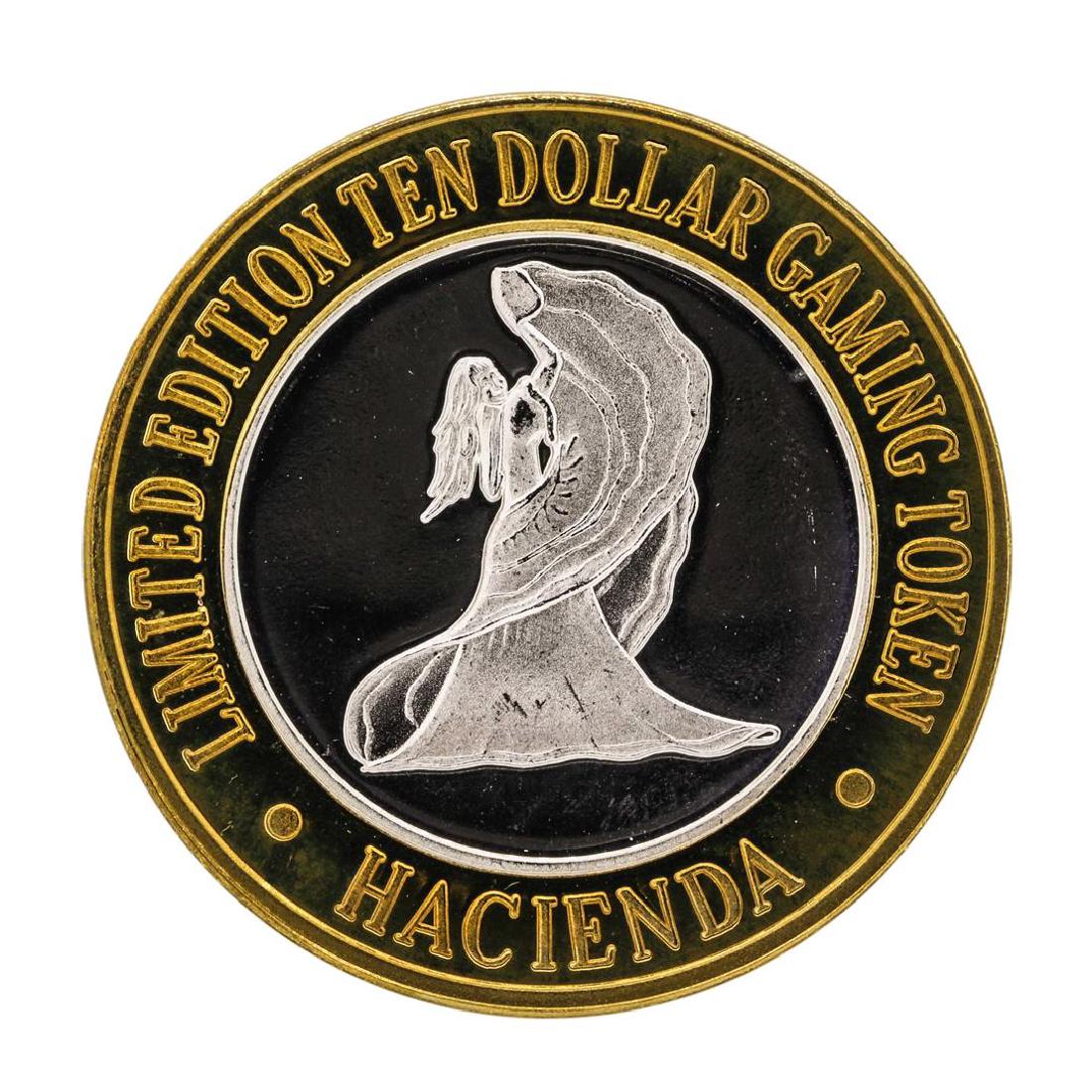 .999 Silver Hacienda Hotel & Casino Las Vegas $10: One .999 Silver Hacienda Hotel & Casino Las Vegas $10 Limited Edition Gaming Token.