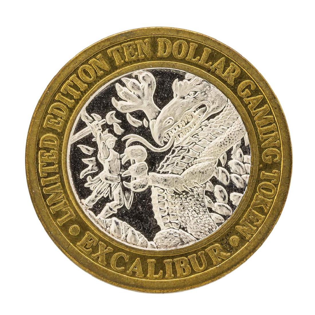 .999 Silver Excalibur Las Vegas Nevada $10 Casino: One .999 Silver Excalibur Las Vegas Nevada $10 Casino Limited Edition Gaming Token.