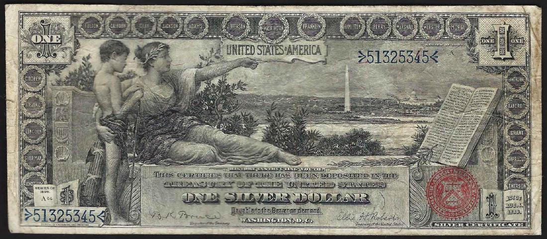 1896 $1 Educational Silver Certificate Note: One 1896 $1 Educational Silver Certificate Note.