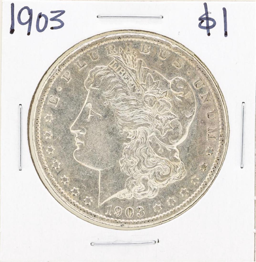1903 $1 Morgan Silver Dollar Coin: One 1903 $1 Morgan Silver Dollar Coin.