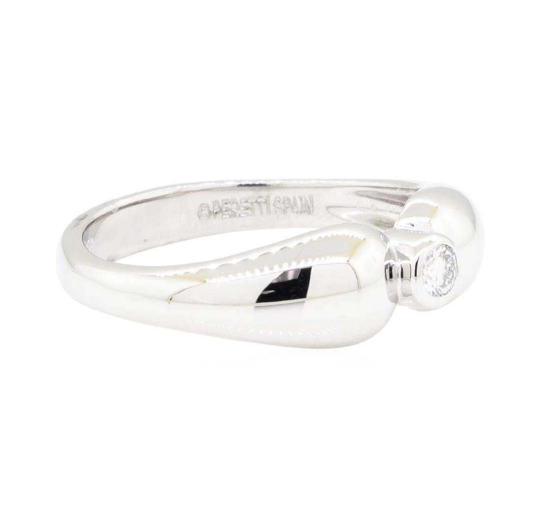 Tiffany Platinum 0.10ct Diamond Solitaire Ring: One Tiffany ring featuring: platinum weighing 5.0 grams containing one diamonds weighing 0.10ct. The ring is a size 4.5.