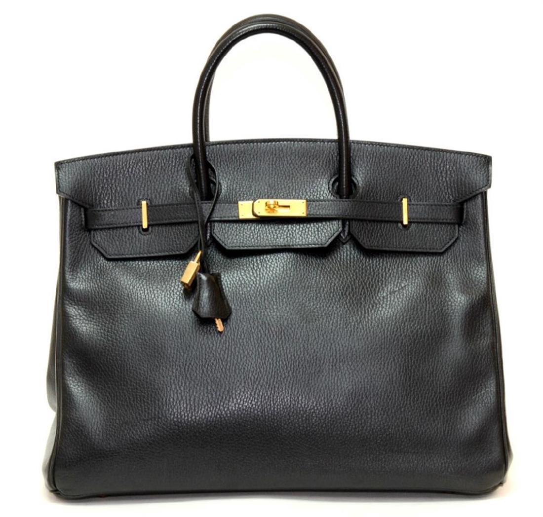 Authentic Vintage Hermes 40cm Birkin Bag in Black