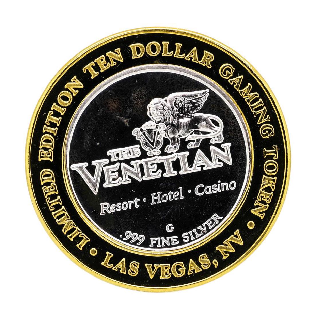 .999 Silver The Venetian Las Vegas Nevada $10 Casino: One .999 Silver The Venetian Las Vegas Nevada $10 Casino Limited Edition Gaming Token.