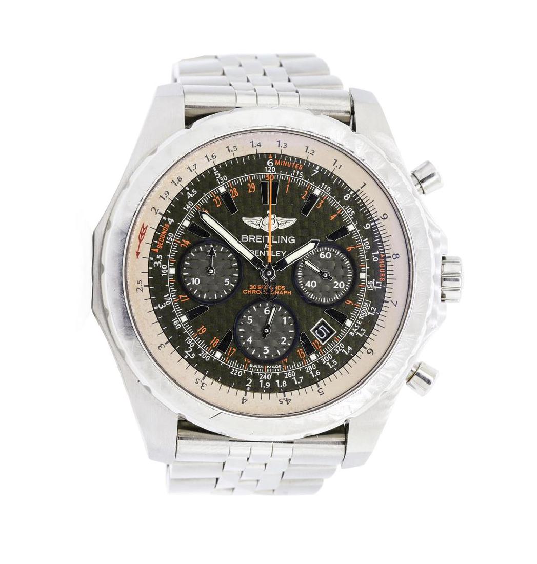 Breitling for Bentley Motors T Speed Limited Edition: One gents, Breitling for Bentley Motors T Speed Chronograph wristwatch electro-chemically tested Stainless Steel, Case: 48mm diameter, Case Back: there are three stacked high relief Bentley vehicles a