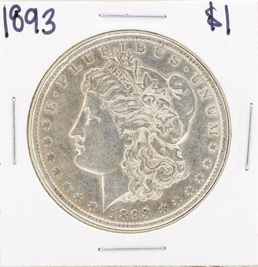 1893 $1 Morgan Silver Dollar Coin: One 1893 $1 Morgan Silver Dollar Coin.