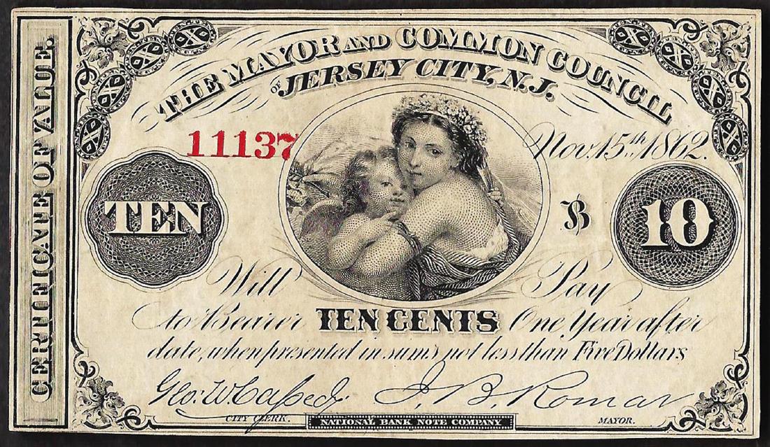 1862 Ten Cents The Mayor and Common Council Obsolete: One 1862 Ten Cents The Mayor and Common Council Obsolete Note.