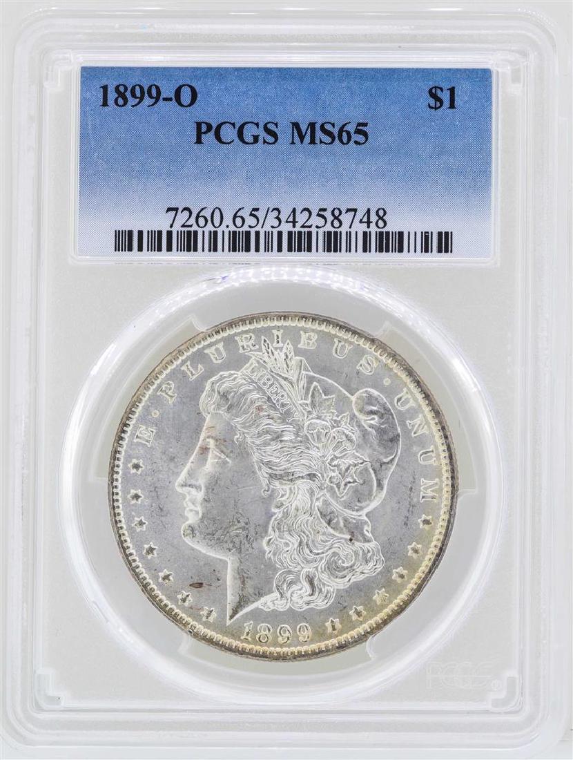 1899-O $1 Morgan Silver Dollar Coin PCGS MS65: One 1899-O $1 Morgan Silver Dollar Coin PCGS MS65. PCGS Graded.