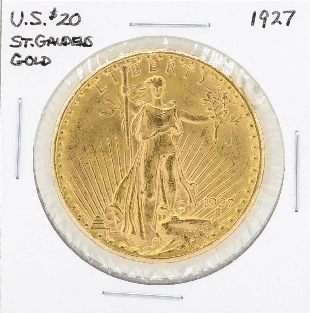 1927 $20 St. Gaudens Double Eagle Gold Coin: One 1927 $20 St. Gaudens Double Eagle Gold Coin.