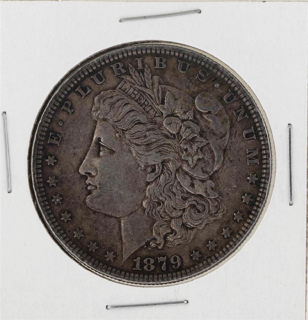 1879 $1 Morgan Silver Dollar Coin: One 1879 $1 Morgan Silver Dollar Coin.