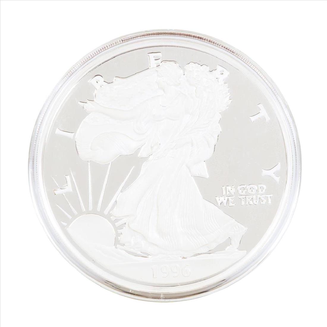 1996 Walking Liberty Half Troy Pound Silver Coin: One 1996 Walking Liberty Half Troy Pound Silver Coin.
