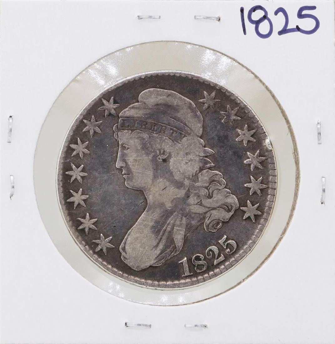 1825 Capped Bust Half Dollar Coin: One 1825 Capped Bust Half Dollar Coin.