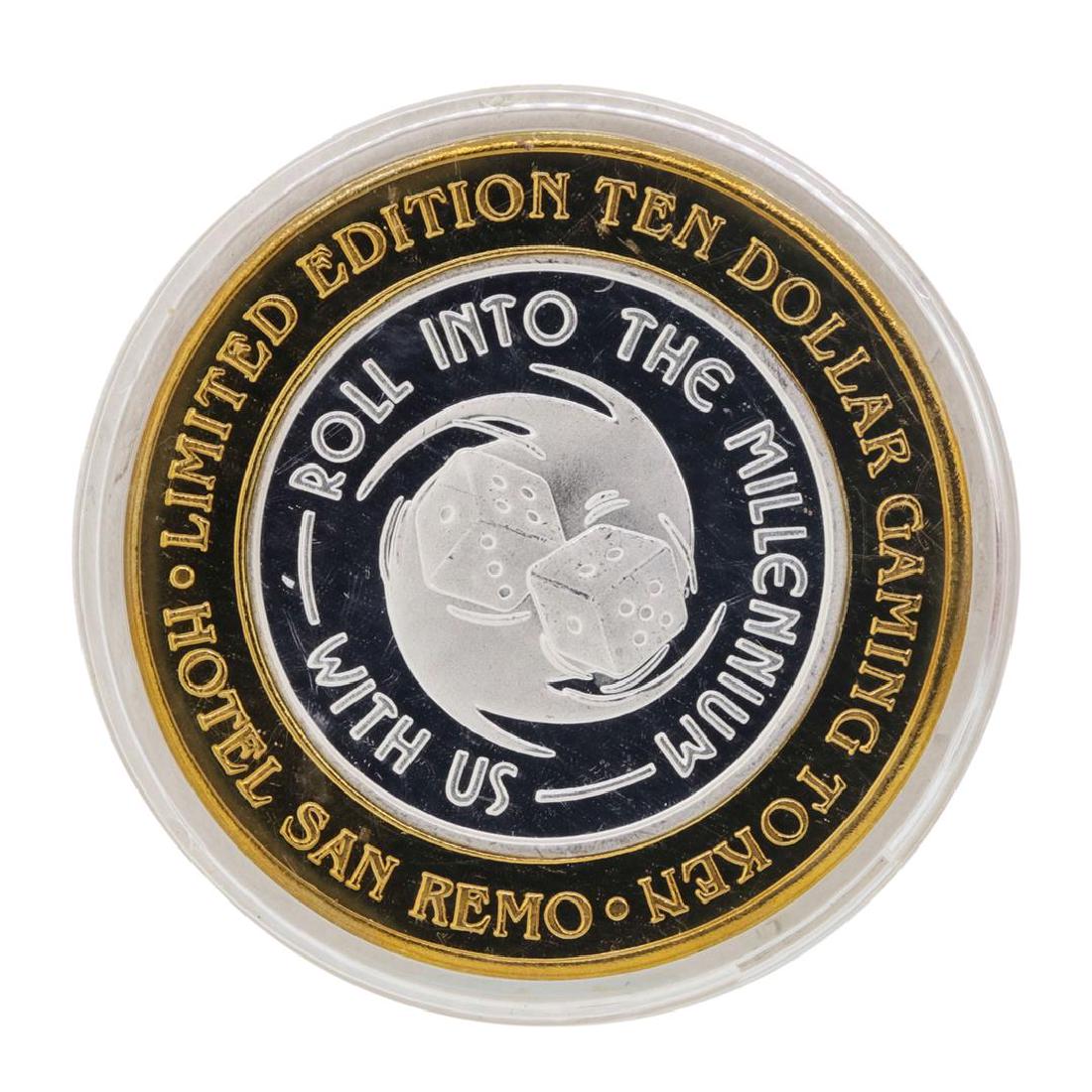 .999 Silver Hotel San Remo Las Vegas, Nevada $10 Casino: One .999 Silver Hotel San Remo Las Vegas, Nevada $10 Casino Limited Edition Gaming Token.
