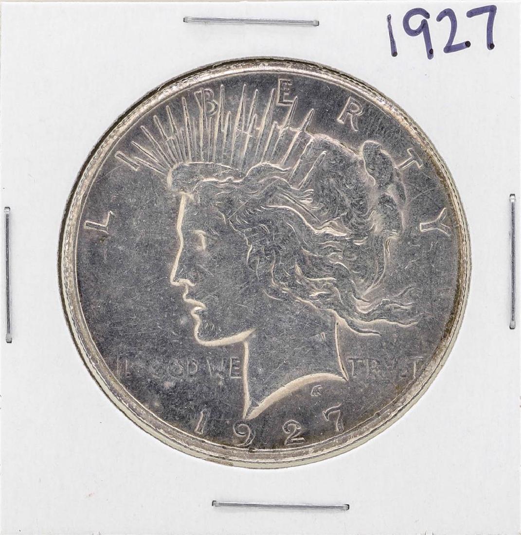 1927 $1 Peace Silver Dollar Coin: One 1927 $1 Peace Silver Dollar Coin.