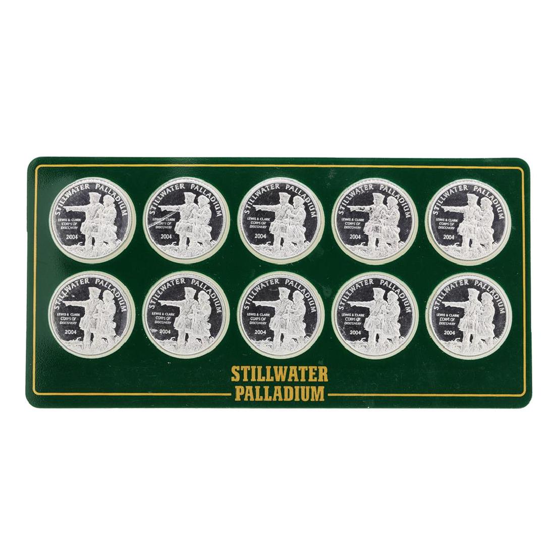 Lot of (10) 1/10 oz. 2004 Stillwater Johnson Matthey: One Lot of (10) 1/10 oz. 2004 Stillwater Johnson Matthey Palladium Coins.
