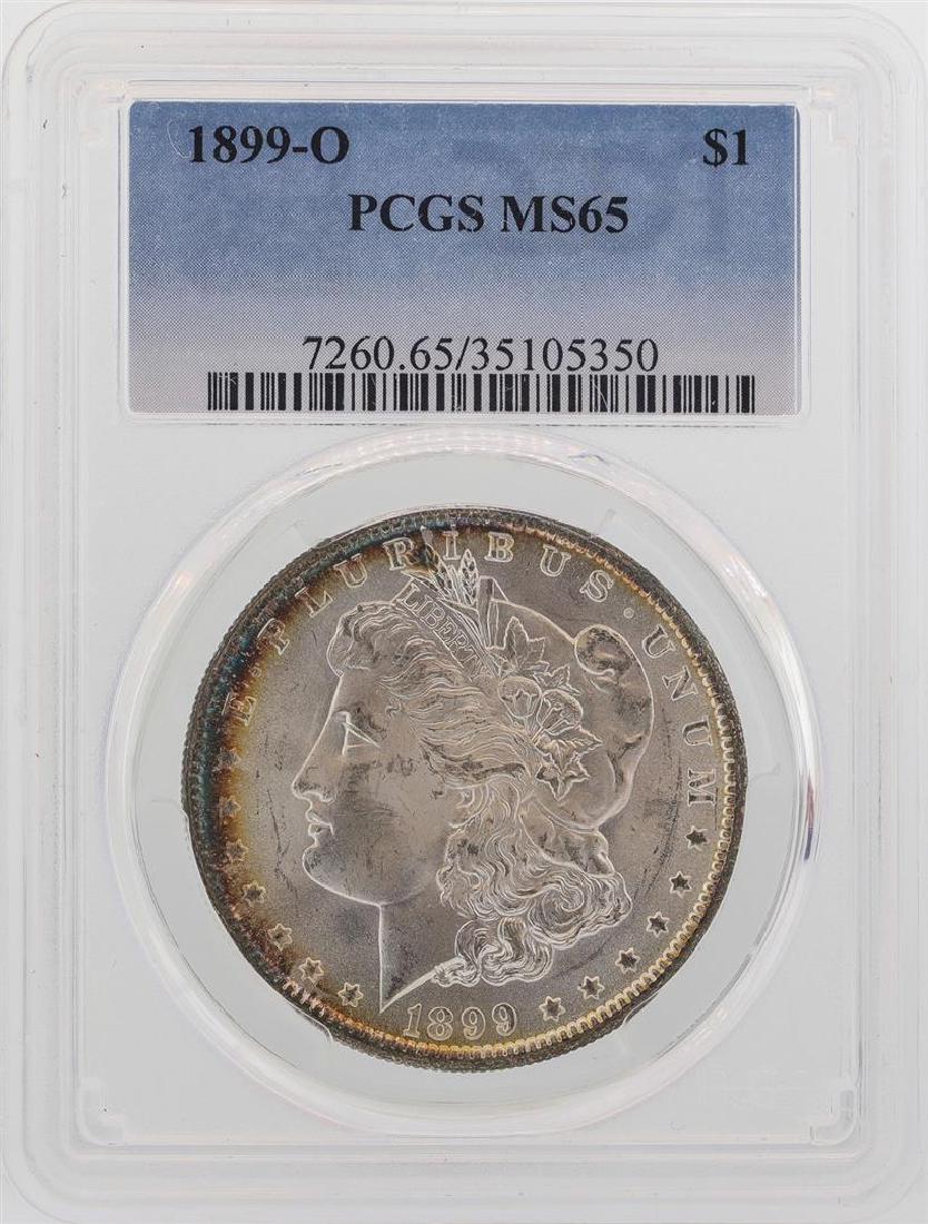 1899-O $1 Morgan Silver Dollar Coin PCGS MS65: One 1899-O $1 Morgan Silver Dollar Coin PCGS MS65. PCGS Graded.