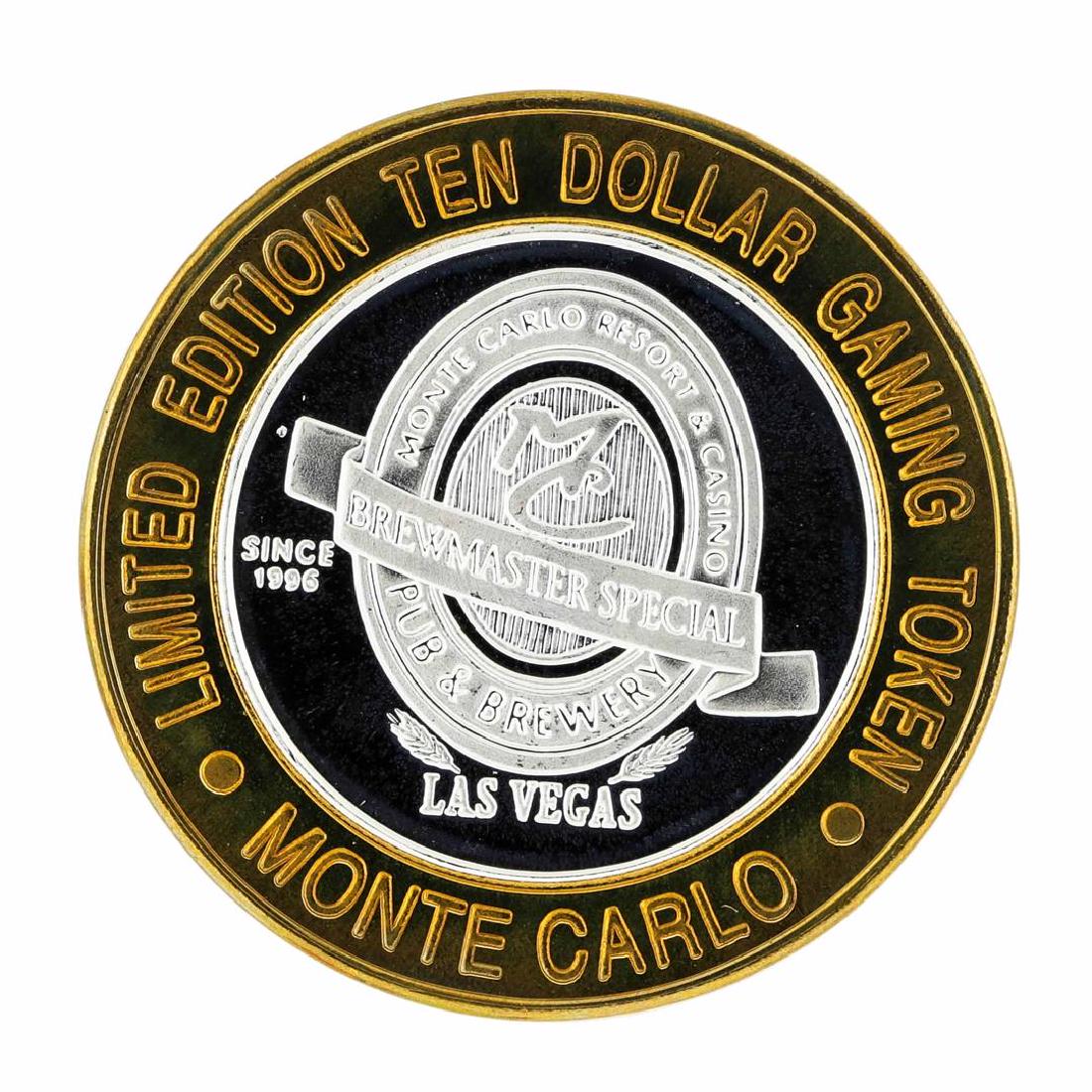 .999 Silver Monte Carlo Las Vegas, Nevada $10 Casino: One .999 Silver Monte Carlo Las Vegas, Nevada $10 Casino Limited Edition Gaming Token.