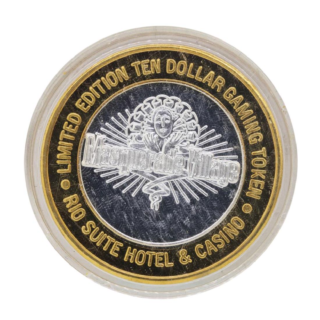 .999 Silver Rio Suite Hotel & Casino Las Vegas $10: One .999 Silver Rio Suite Hotel & Casino Las Vegas $10 Casino Limited Edition Gaming Token.