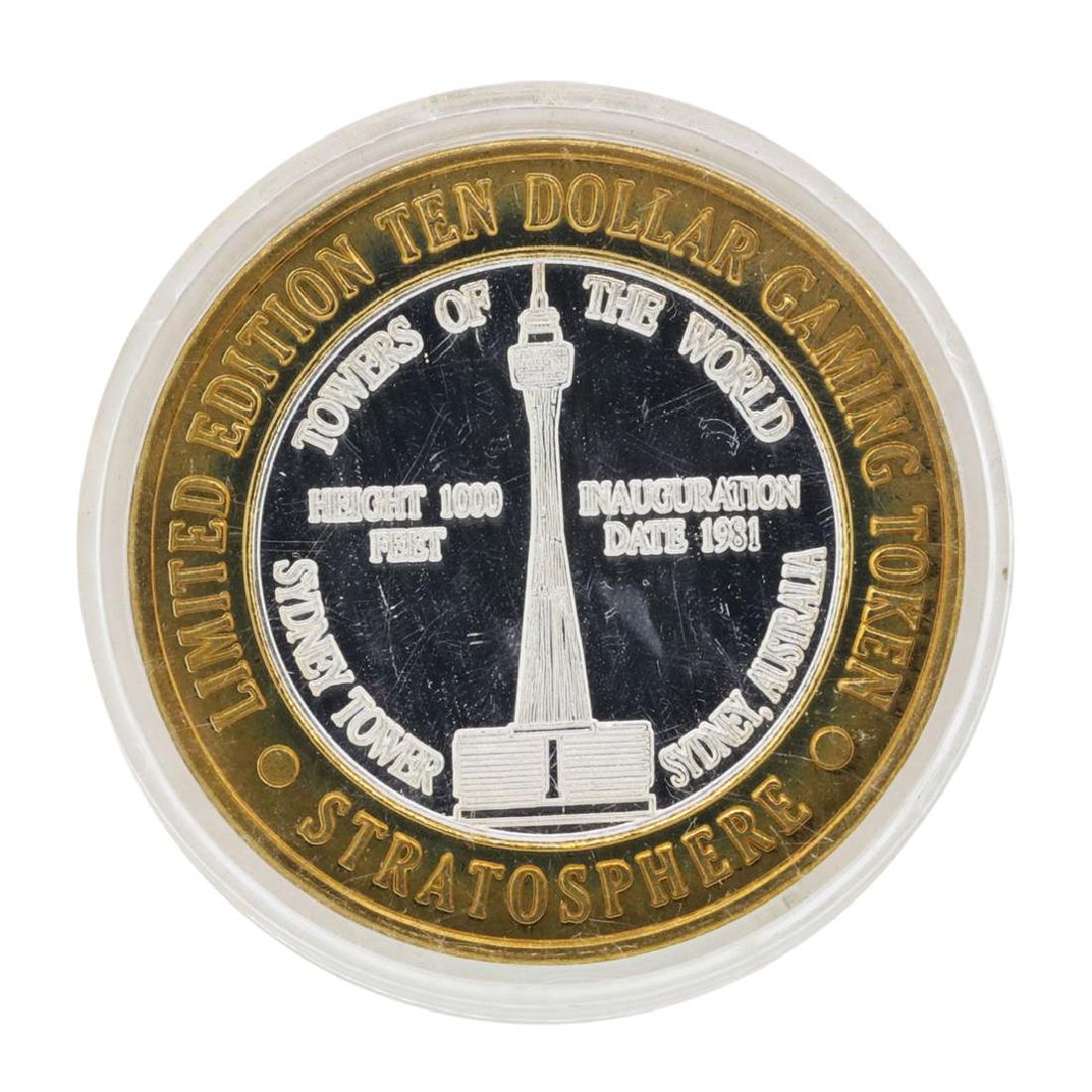 .999 Silver Stratosphere Las Vegas, Nevada $10 Casino: One .999 Silver Stratosphere Las Vegas, Nevada $10 Casino Limited Edition Gaming Token.
