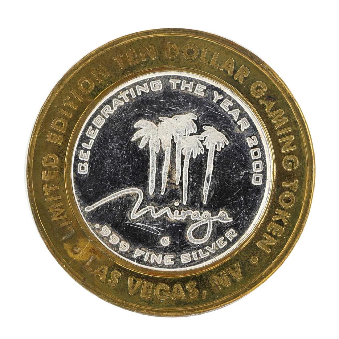 .999 Silver The Mirage Las Vegas, Nevada $10 Casino: One .999 Silver The Mirage Las Vegas, Nevada $10 Casino Limited Edition Gaming Token.