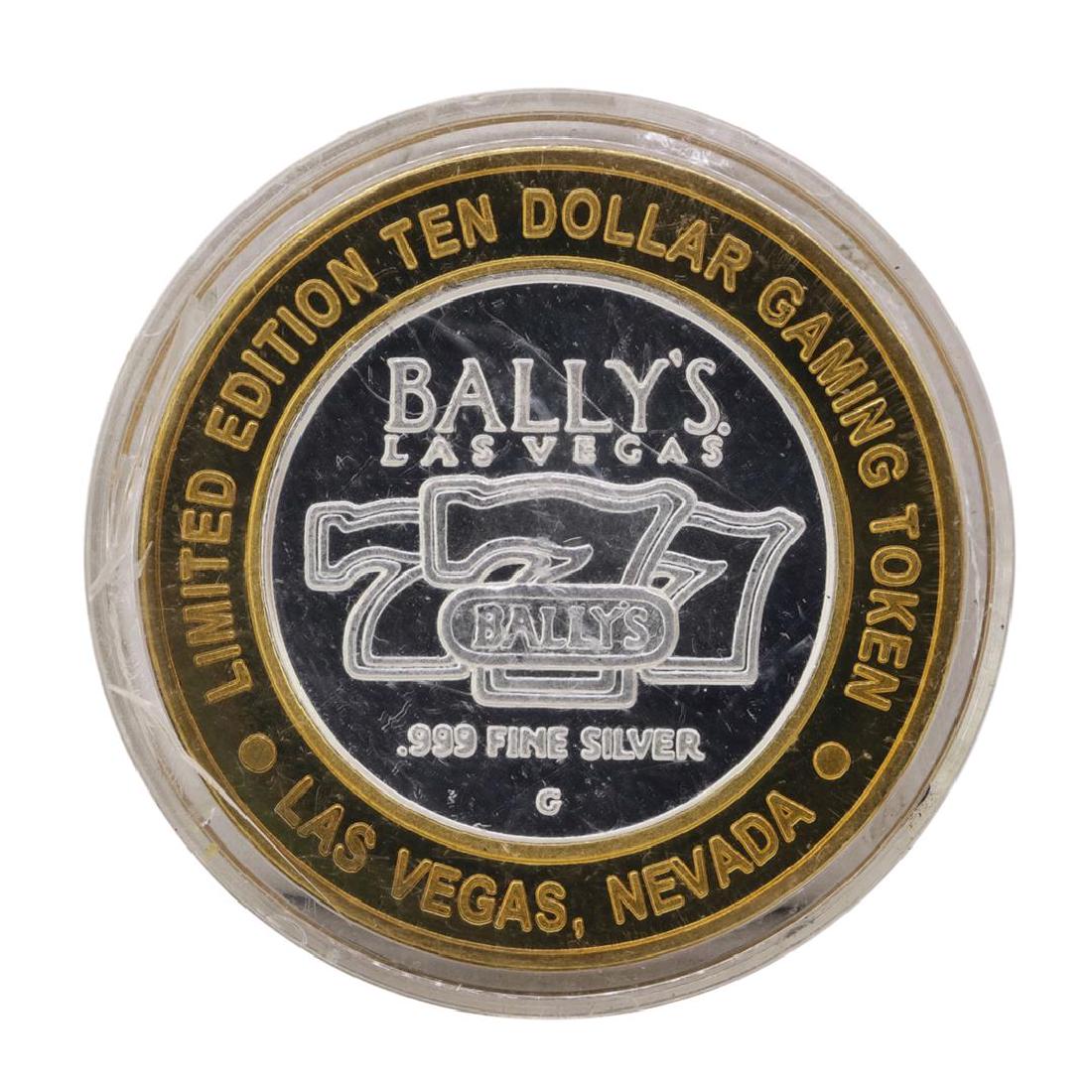.999 Silver Bally's Las Vegas, Nevada $10 Casino: One .999 Silver Bally's Las Vegas, Nevada $10 Casino Limited Edition Gaming Token.