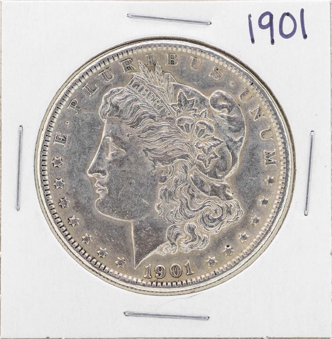 1901 $1 Morgan Silver Dollar Coin: One 1901 $1 Morgan Silver Dollar Coin.
