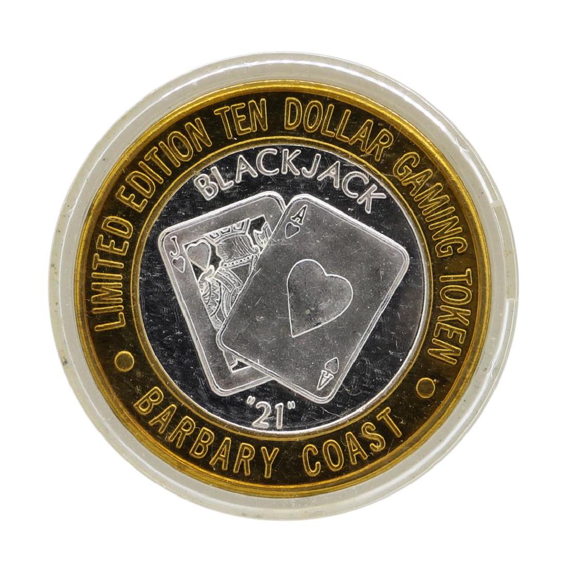 .999 Silver Barbary Coast Las Vegas, Nevada $10 Casino: One .999 Silver Barbary Coast Las Vegas, Nevada $10 Casino Limited Edition Gaming Token.