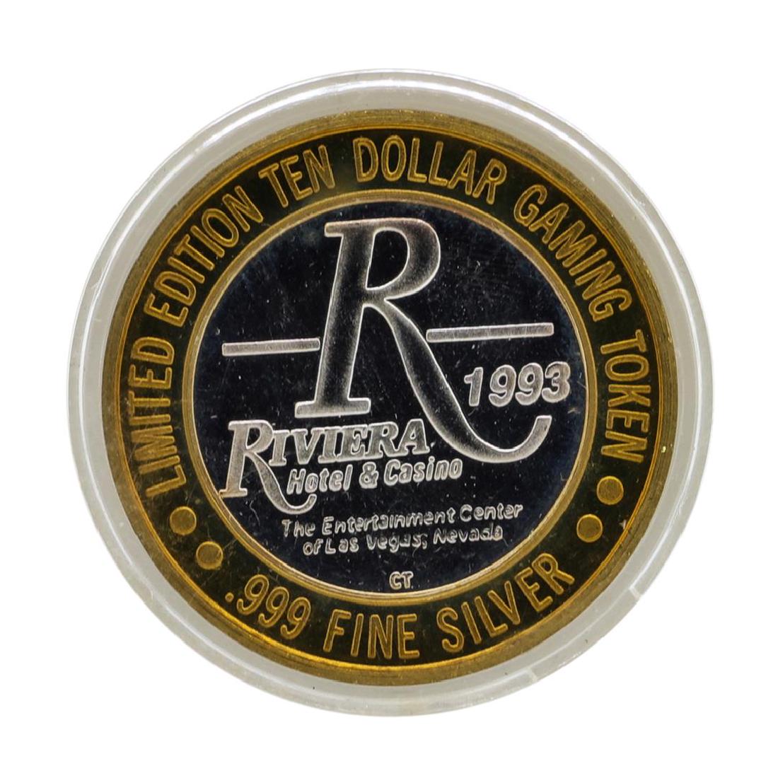 .999 Silver Riviera Hotel & Casino Las Vegas $10 Casino: One .999 Silver Riviera Hotel & Casino Las Vegas $10 Casino Limited Edition Gaming Token.