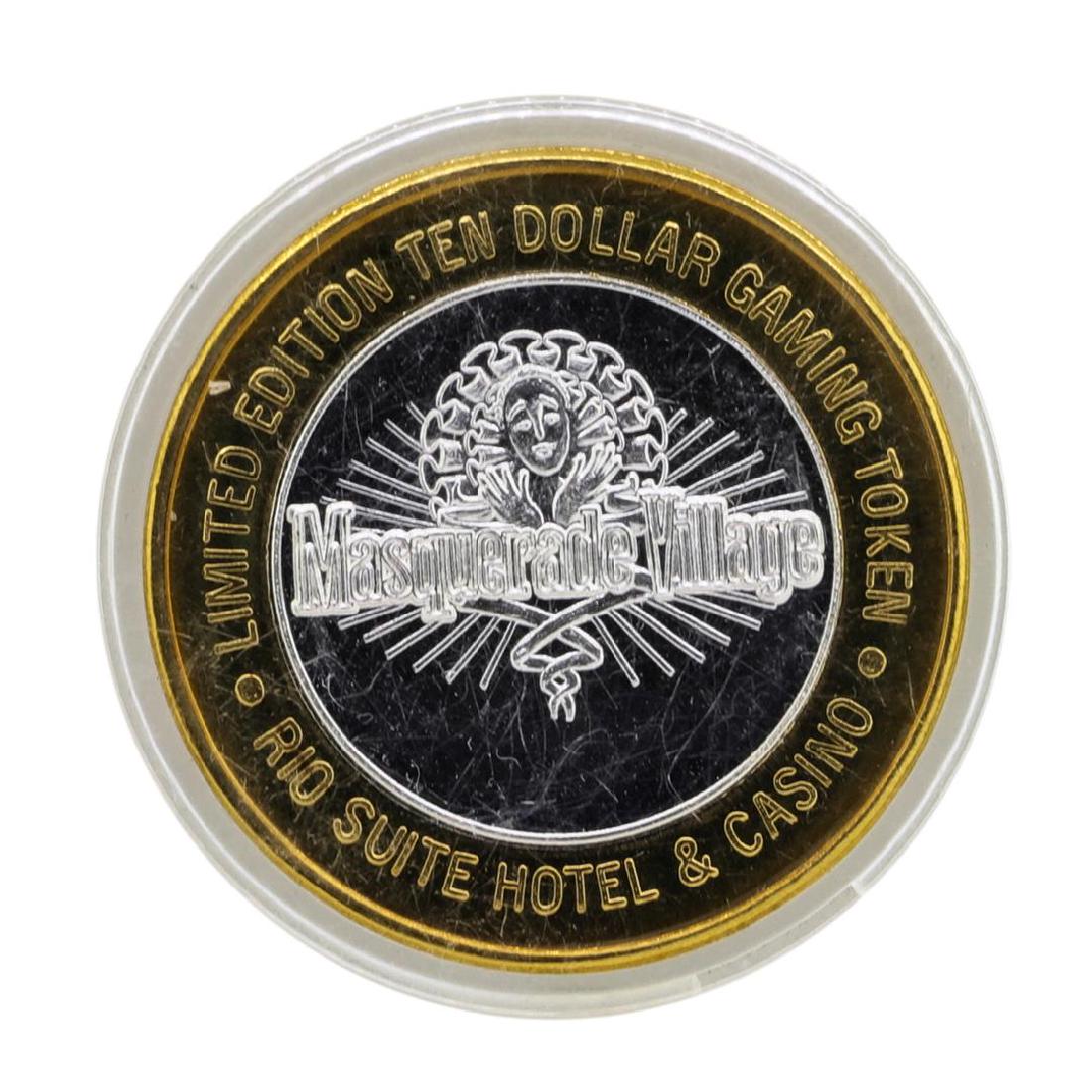 .999 Silver Rio Suite Hotel & Casino Las Vegas $10: One .999 Silver Rio Suite Hotel & Casino Las Vegas $10 Limited Edition Gaming Token.