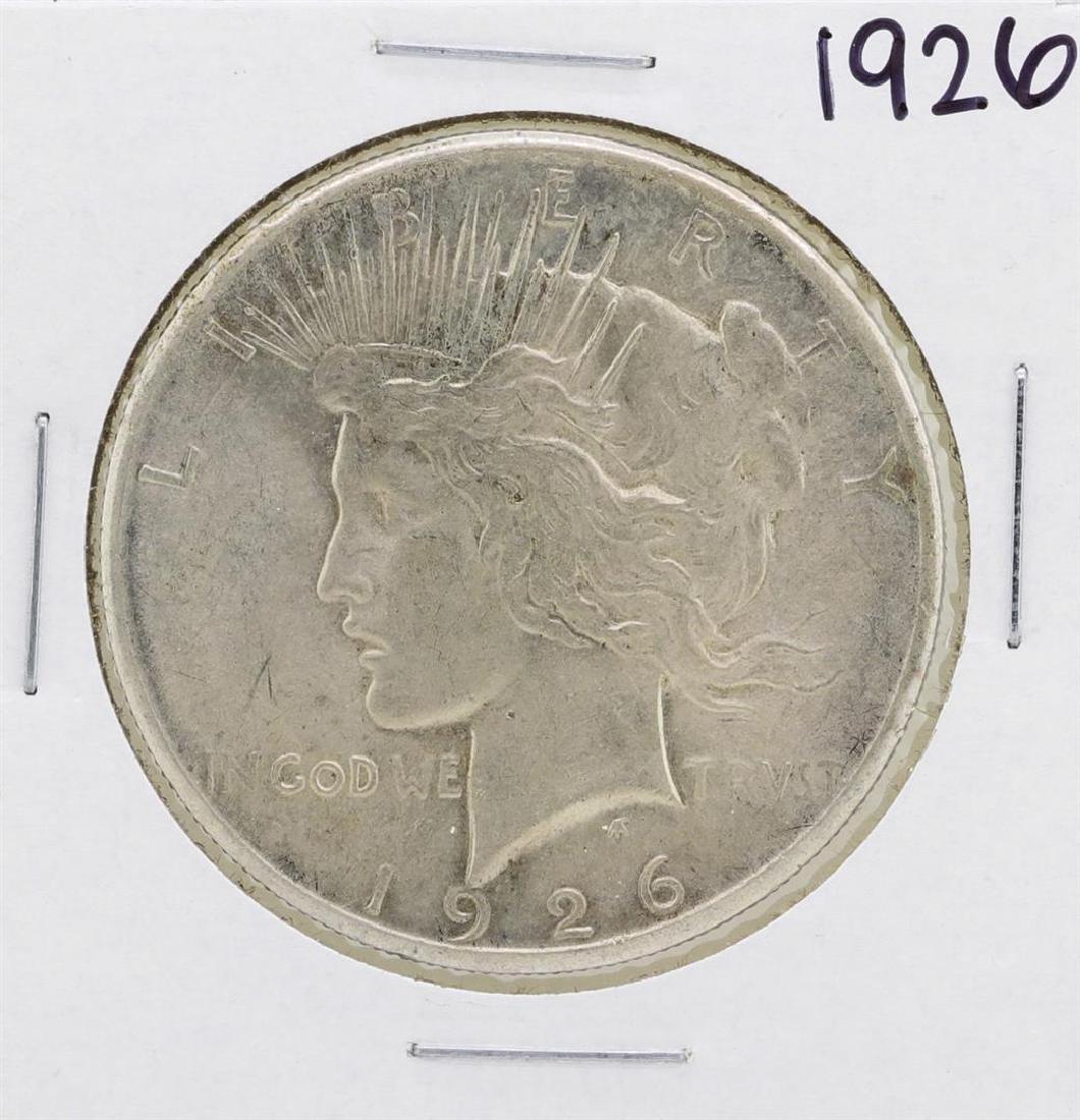 1926 $1 Peace Silver Dollar Coin: One 1926 $1 Peace Silver Dollar Coin.