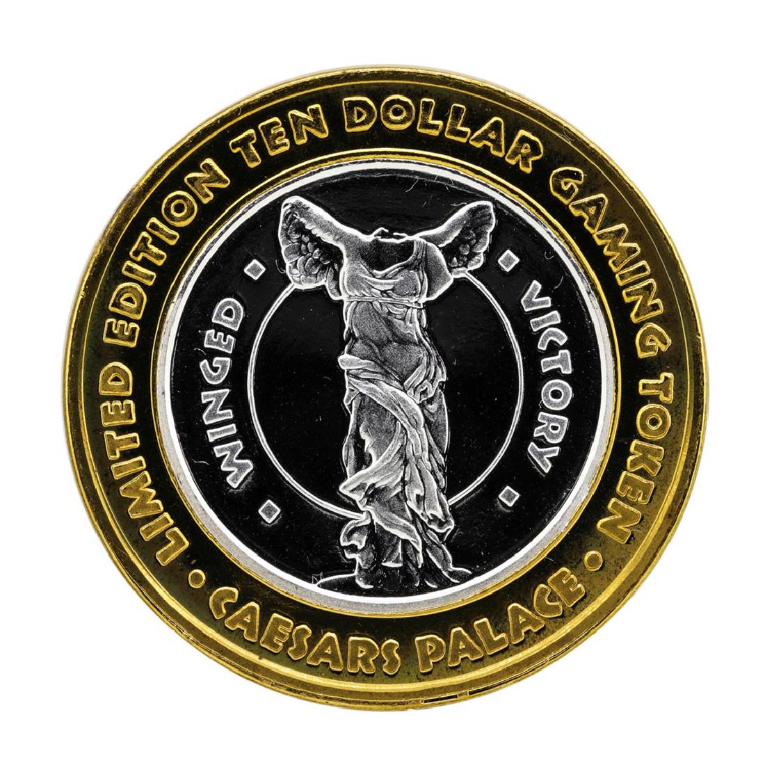 .999 Silver Caesars Palace Las Vegas, Nevada $10 Casino: One .999 Silver Caesars Palace Las Vegas, Nevada $10 Casino Limited Edition Gaming Token.