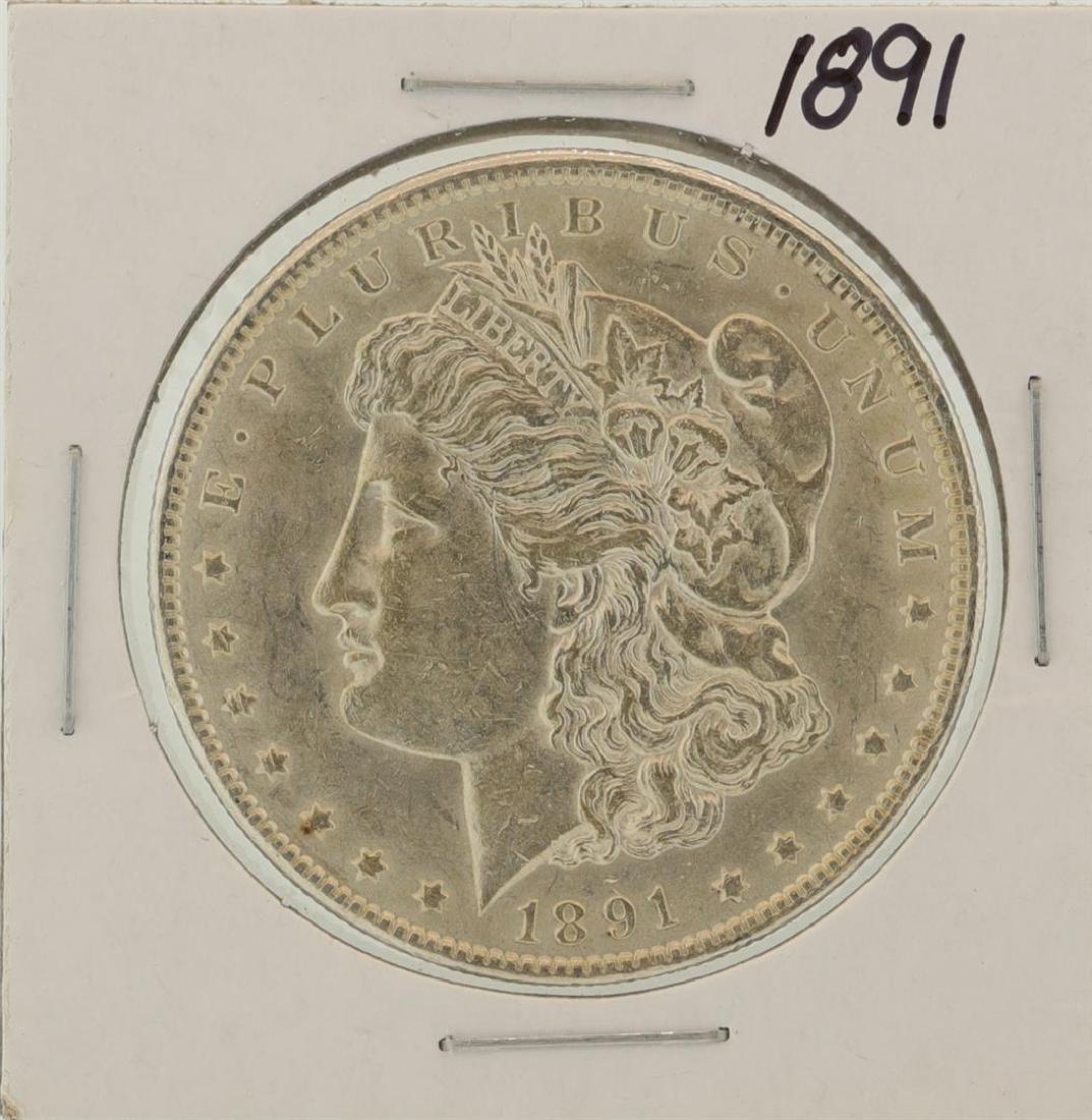 1891 $1 Morgan Silver Dollar Coin: One 1891 $1 Morgan Silver Dollar Coin.