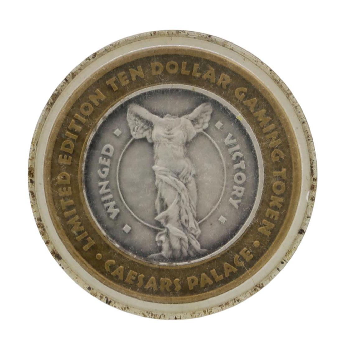 .999 Silver Caesars Palace Las Vegas, Nevada $10 Casino: One .999 Silver Caesars Palace Las Vegas, Nevada $10 Casino Limited Edition Gaming Token.