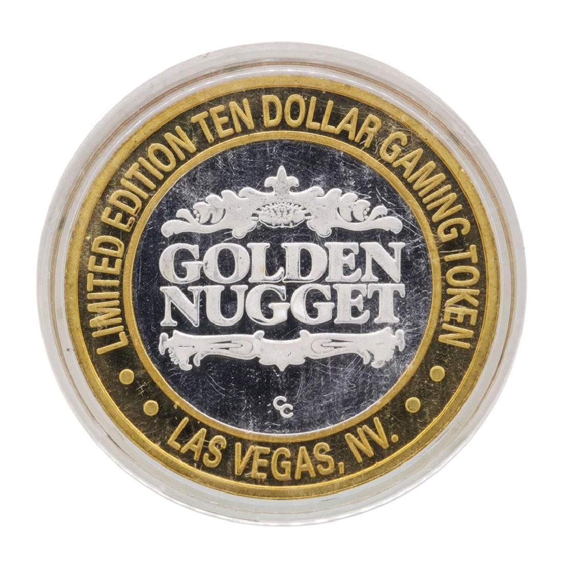 .999 Silver Golden Nugget Las Vegas, Nevada $10 Casino: One .999 Silver Golden Nugget Las Vegas, Nevada $10 Casino Limited Edition Gaming Token.