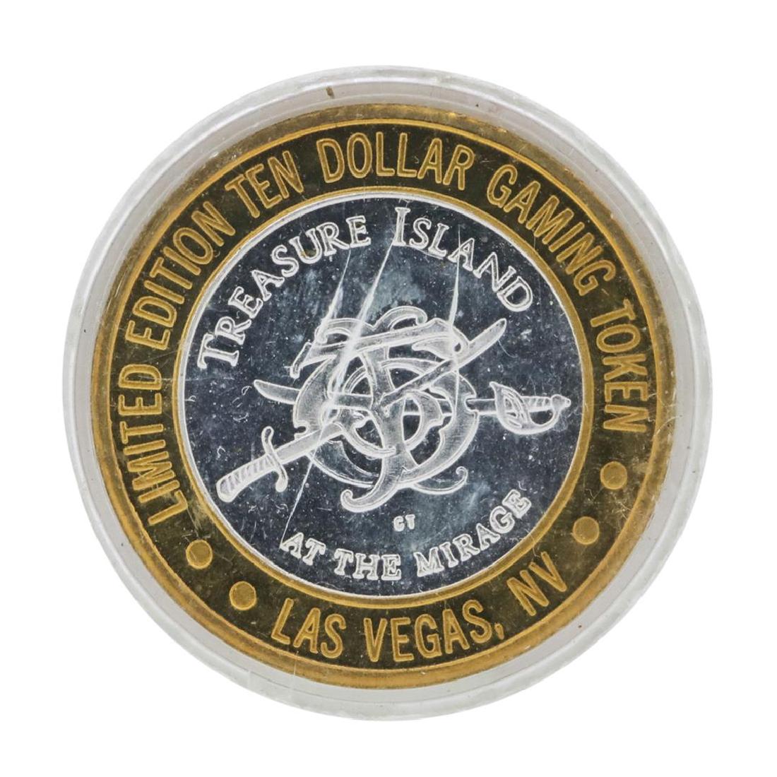 .999 Silver Treasure Island Las Vegas, Nevada $10: One .999 Silver Treasure Island Las Vegas, Nevada $10 Casino Limited Edition Gaming Token.