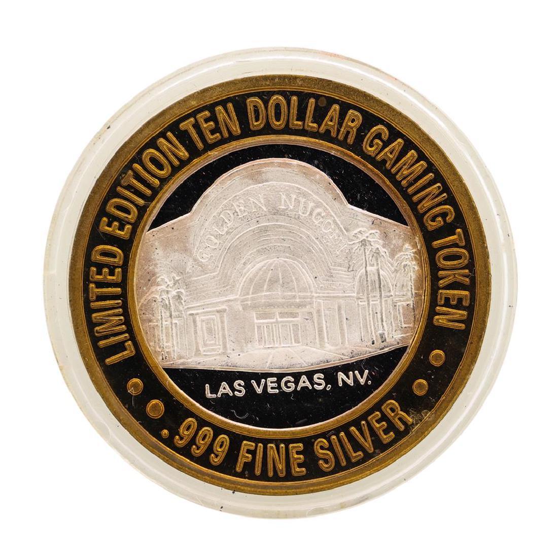 .999 Fine Silver Golden Nugget Las Vegas $10 Casino: One .999 Fine Silver Golden Nugget Las Vegas, Nevada $10 Casino Limited Edition Gaming Token.