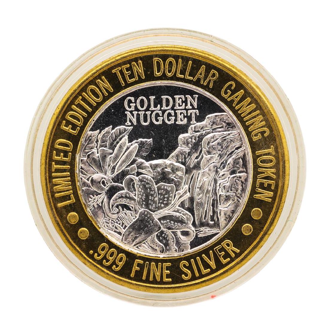 .999 Fine Silver Golden Nugget Las Vegas $10 Casino: One .999 Fine Silver Golden Nugget Las Vegas, Nevada $10 Casino Limited Edition Gaming Token.