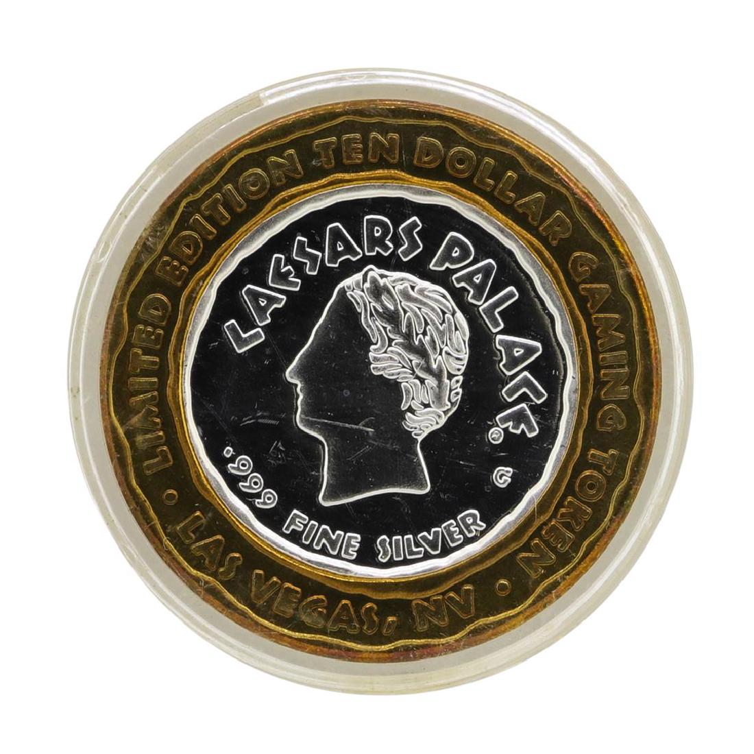 .999 Silver Caesars Palace Las Vegas, Nevada $10 Casino: One .999 Silver Caesars Palace Las Vegas, Nevada $10 Casino Limited Edition Gaming Token.
