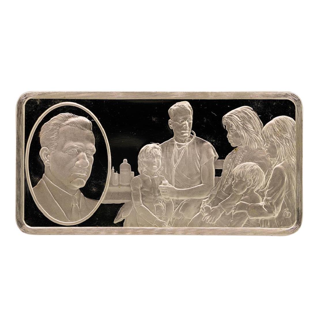 500 Grain Sterling Silver Franklin Mint 100 Greatest: One 500 Grain Sterling Silver Franklin Mint 100 Greatest Americans Ingot.