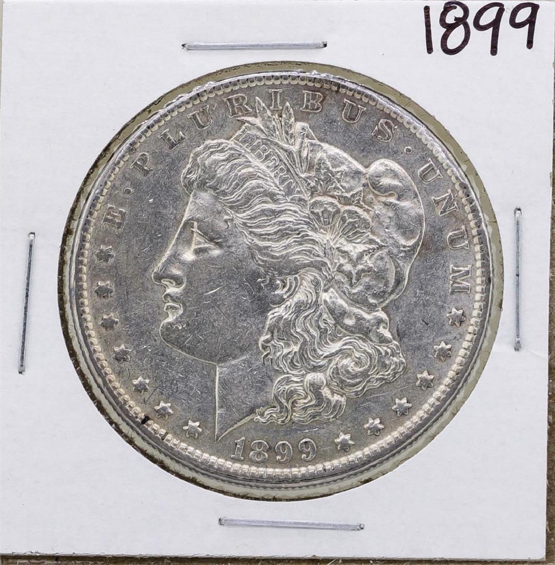 1899 $1 Morgan Silver Dollar Coin: One 1899 $1 Morgan Silver Dollar Coin.