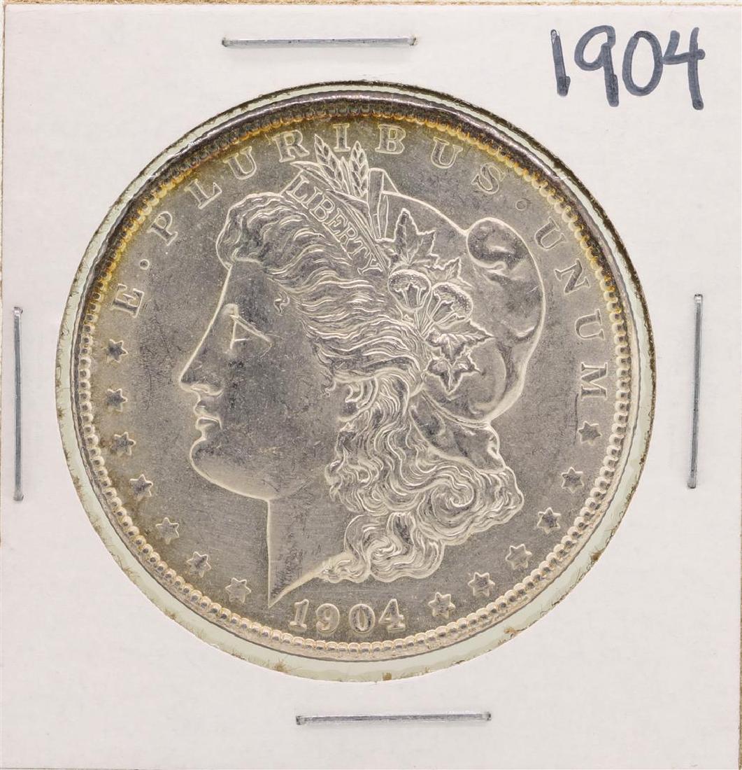 1904 $1 Morgan Silver Dollar Coin: One 1904 $1 Morgan Silver Dollar Coin.