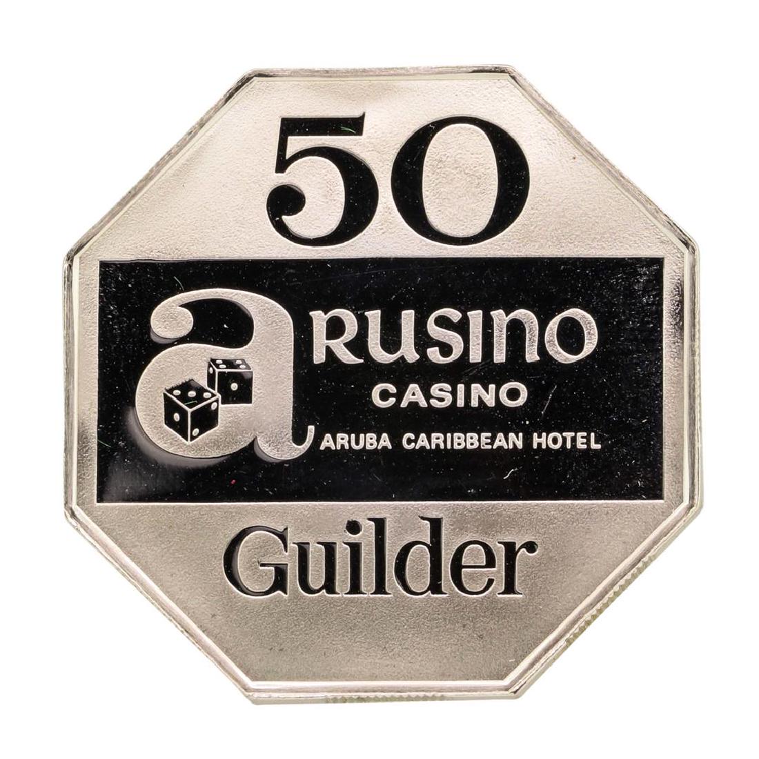 Rusino Casino Aruba Caribbean 14.4 gram .925 Sterling: One Rusino Casino Aruba Caribbean 14.4 gram .925 Sterling Silver Gaming Token.