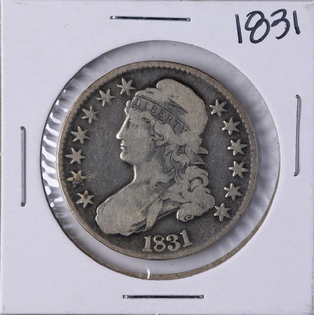 1831 Capped Bust Half Dollar Coin: One 1831 Capped Bust Half Dollar Coin.