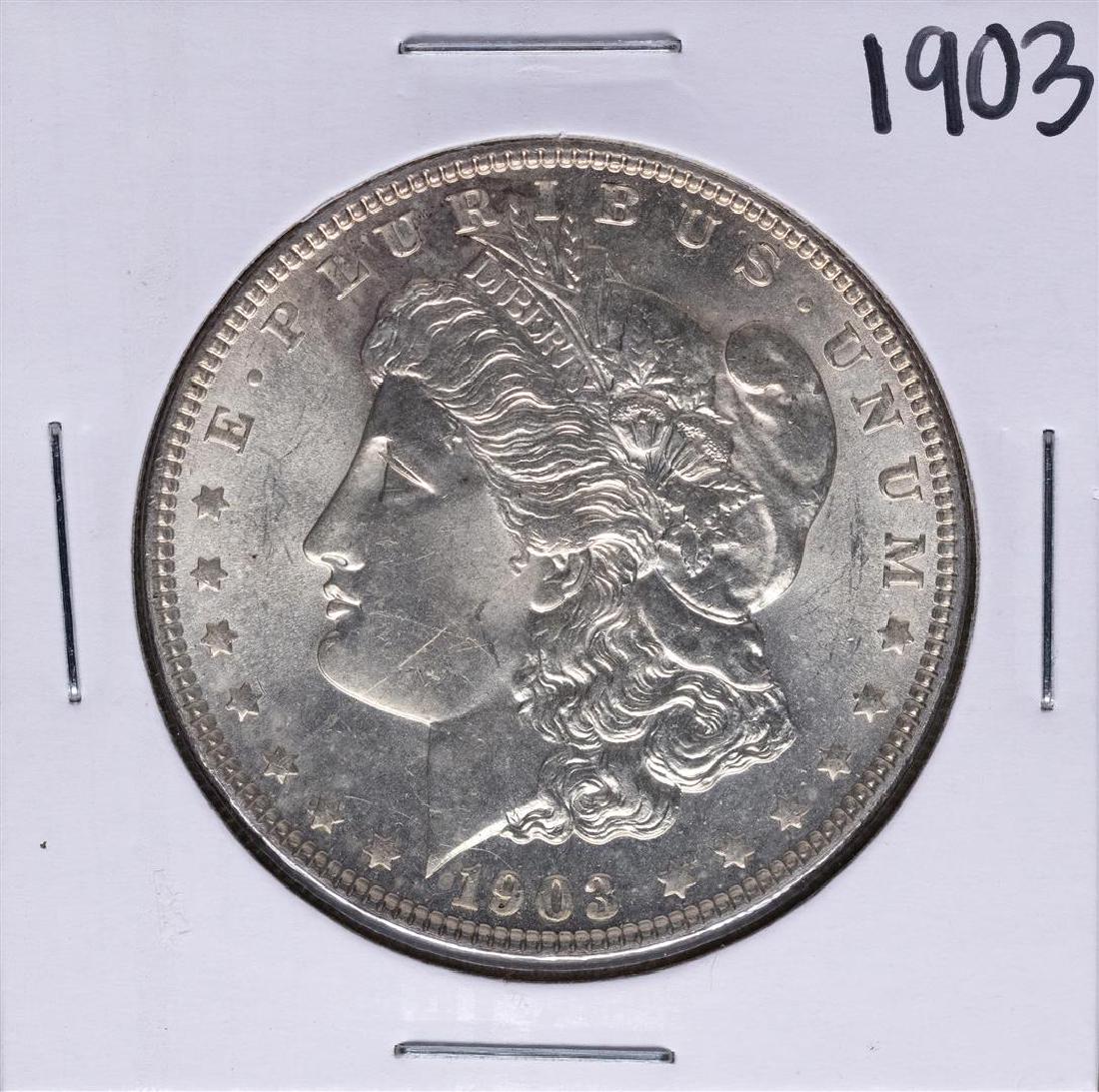 1903 $1 Morgan Silver Dollar Coin: One 1903 $1 Morgan Silver Dollar Coin.